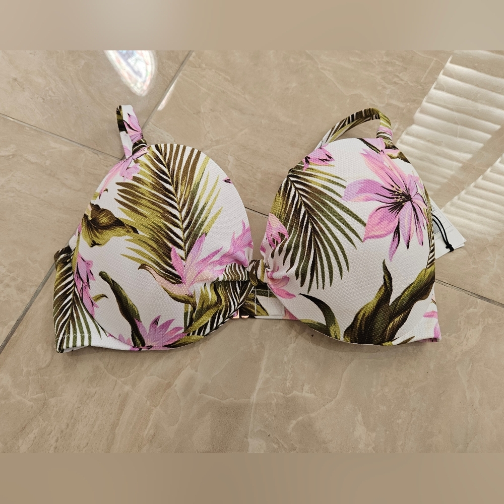 Shade & Shore Floral Bikini Top Size 38D